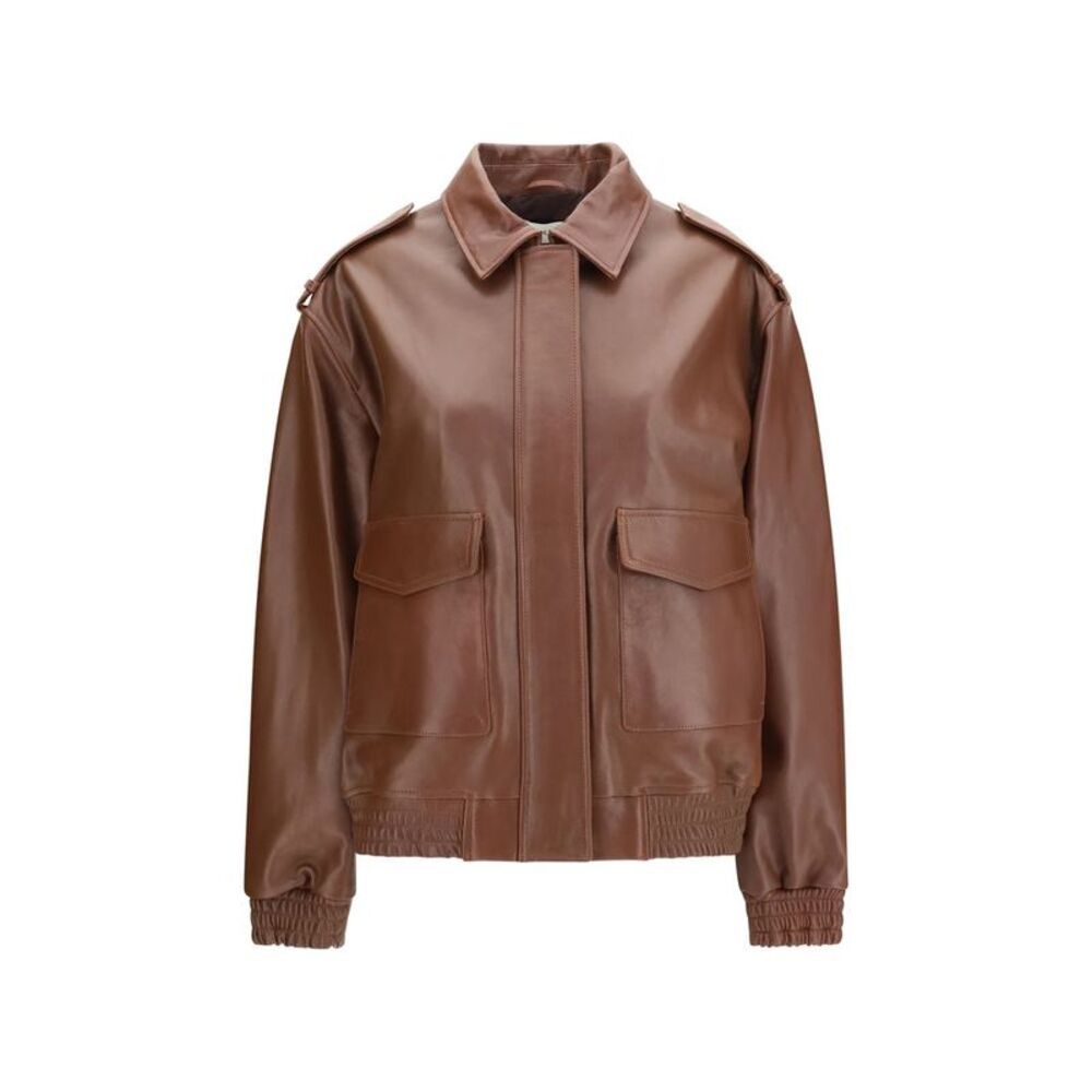Arma Brown Lamb Ovis Aries Leather Women's Jacket